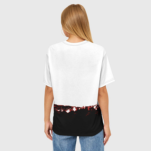 Женская футболка оверсайз Агата Кристи - Второй Фронт / 3D-принт – фото 4