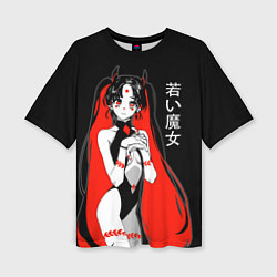 Женская футболка оверсайз Японская ведьма