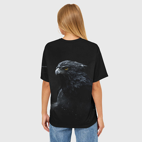 Женская футболка оверсайз Тёмный орёл / 3D-принт – фото 4