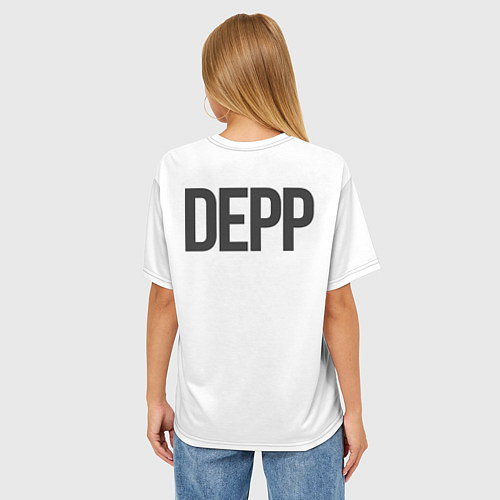 Женская футболка оверсайз Джонни Депп - рисунок / 3D-принт – фото 4