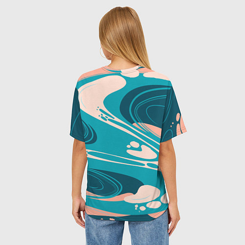 Женская футболка оверсайз Абстрактные разводы - текстура / 3D-принт – фото 4