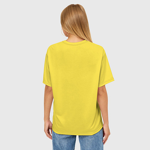 Женская футболка оверсайз Бакуго Кацуки - желтый фон / 3D-принт – фото 4