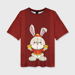 Футболка оверсайз женская Китайский кролик, цвет: 3D-принт