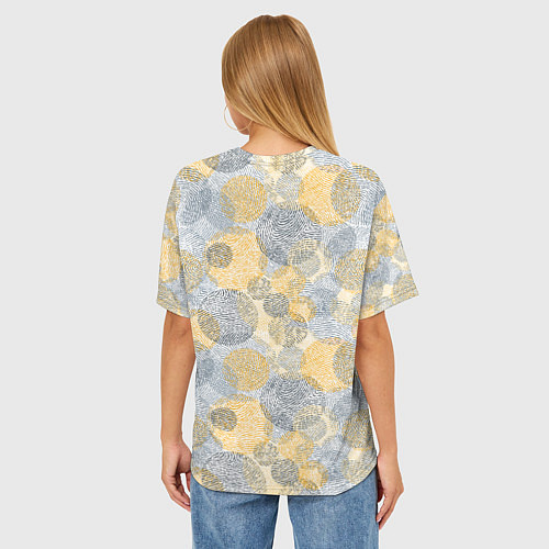 Женская футболка оверсайз Круги с рисунком отпечатков пальцев / 3D-принт – фото 4