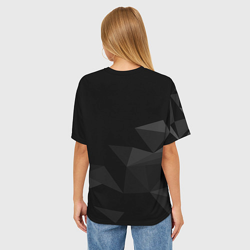 Женская футболка оверсайз Сборная Германии треугольники / 3D-принт – фото 4