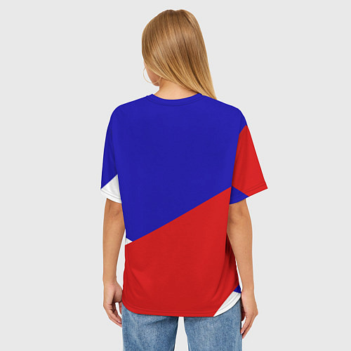 Женская футболка оверсайз Сборная франции три цвета / 3D-принт – фото 4