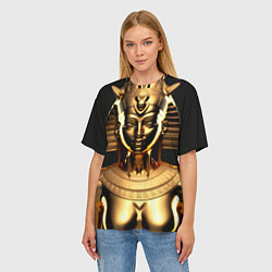 Футболка оверсайз женская Египетская царица - Золотой бюст, цвет: 3D-принт — фото 2