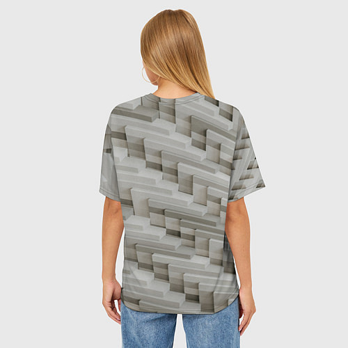 Женская футболка оверсайз Множество геометрических блоков / 3D-принт – фото 4