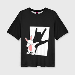Женская футболка оверсайз Тень дабающего кролика