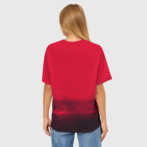 Женская футболка оверсайз Pharaoh Red Moon / 3D-принт – фото 4