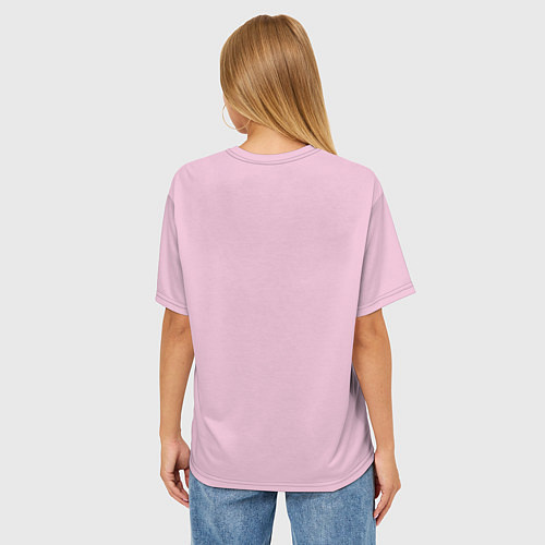 Женская футболка оверсайз Розовый радуга / 3D-принт – фото 4
