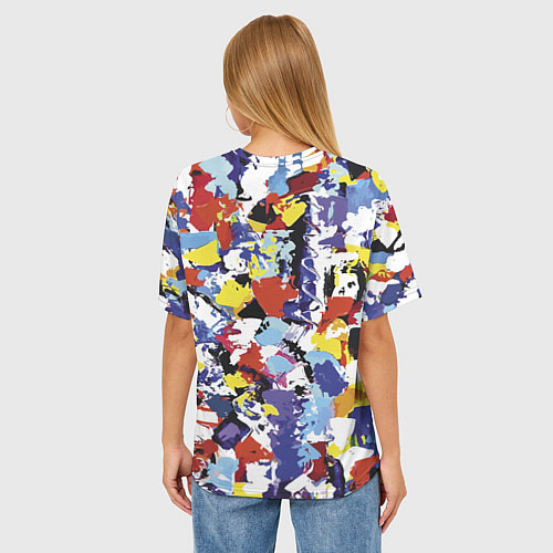 Женская футболка оверсайз Экспрессивный летний паттерн / 3D-принт – фото 4