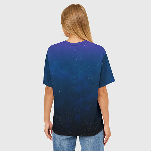 Женская футболка оверсайз Новогодняя елка с яркой звездой / 3D-принт – фото 4