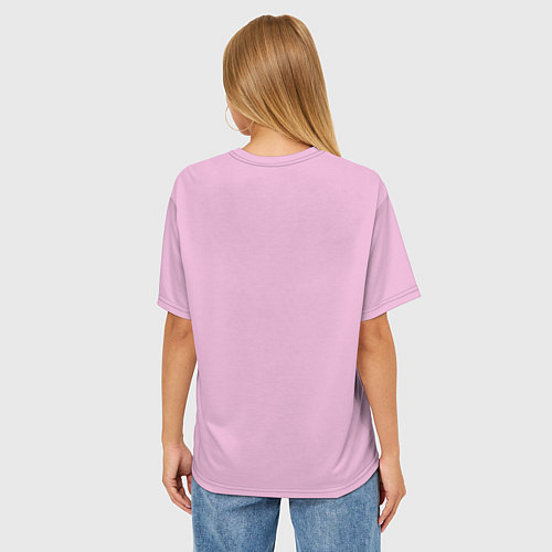 Женская футболка оверсайз Розовый зайка / 3D-принт – фото 4