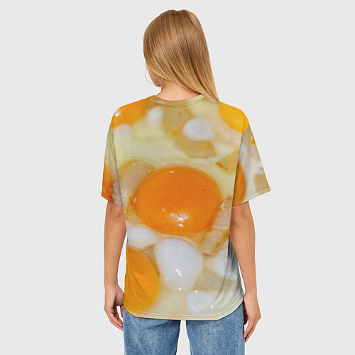 Женская футболка оверсайз Яичница с салом / 3D-принт – фото 4