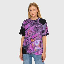 Футболка оверсайз женская Фиолетовые краски и камни, цвет: 3D-принт — фото 2