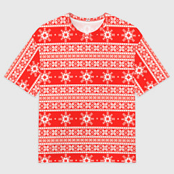 Футболка оверсайз женская New Year snowflake pattern, цвет: 3D-принт