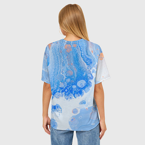 Женская футболка оверсайз Водяной заяц / 3D-принт – фото 4