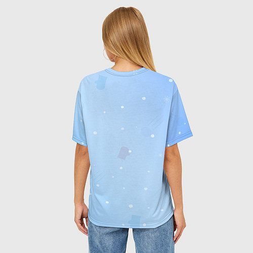 Женская футболка оверсайз Самый лучший снеговик / 3D-принт – фото 4