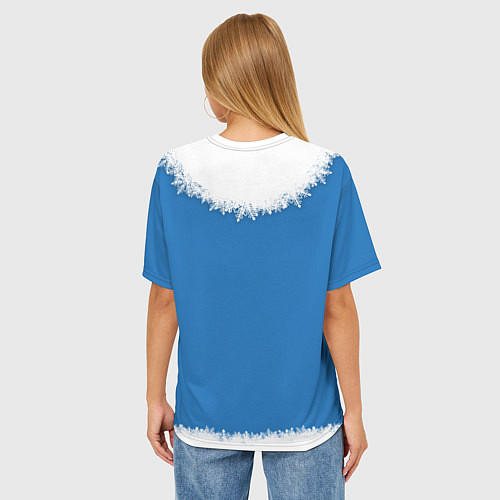 Женская футболка оверсайз Снегурка с косами / 3D-принт – фото 4