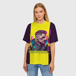 Футболка оверсайз женская Киберпанк 2077 Арт, цвет: 3D-принт — фото 2