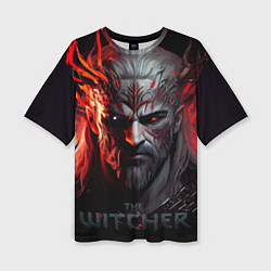 Женская футболка оверсайз Witcher in the fire