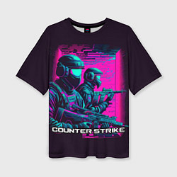 Женская футболка оверсайз Cs Go neon