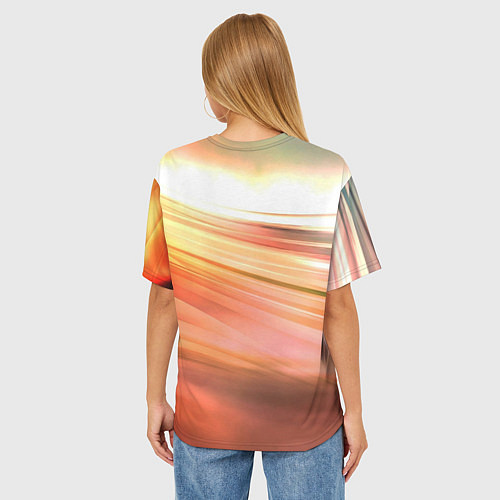 Женская футболка оверсайз Смайлик течет / 3D-принт – фото 4