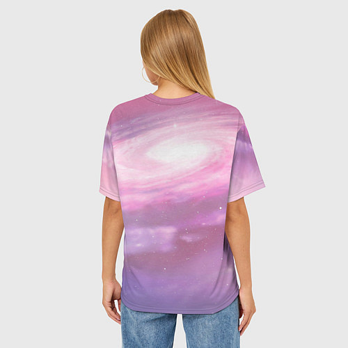 Женская футболка оверсайз Обезьянка в космосе / 3D-принт – фото 4