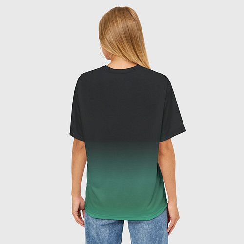 Женская футболка оверсайз Неоновый дракон с цветами / 3D-принт – фото 4