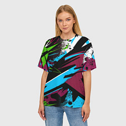 Футболка оверсайз женская Граффити текстура, цвет: 3D-принт — фото 2