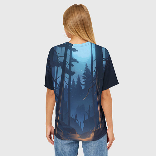 Женская футболка оверсайз Диппер в лесу / 3D-принт – фото 4