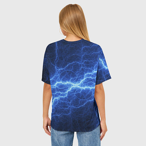 Женская футболка оверсайз Разряд электричества / 3D-принт – фото 4