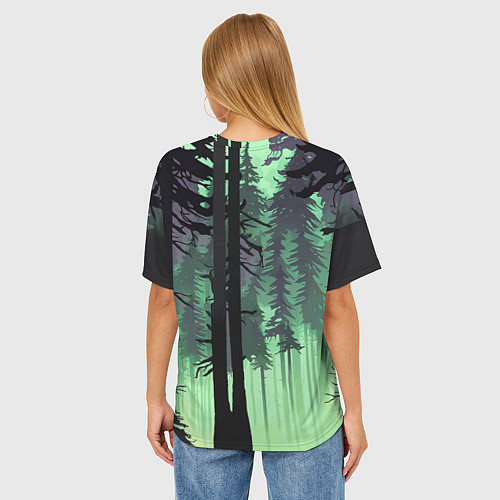 Женская футболка оверсайз Венди - Back to the forest / 3D-принт – фото 4