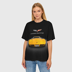 Футболка оверсайз женская Американский маслкар Chevrolet Corvette Stingray, цвет: 3D-принт — фото 2