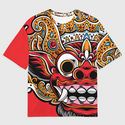 Футболка оверсайз женская Barong - Bali - tattoo, цвет: 3D-принт