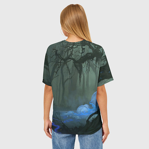 Женская футболка оверсайз Граф Хомякула в темном лесу / 3D-принт – фото 4