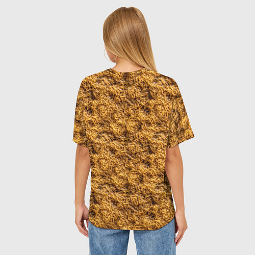 Женская футболка оверсайз Текстура из рамена / 3D-принт – фото 4