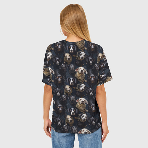 Женская футболка оверсайз Паттерн из собак / 3D-принт – фото 4