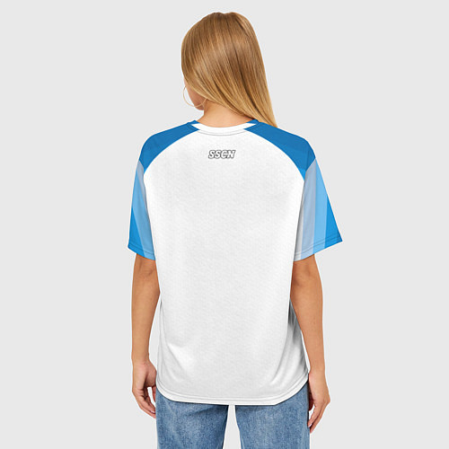 Женская футболка оверсайз Наполи форма гостевая / 3D-принт – фото 4