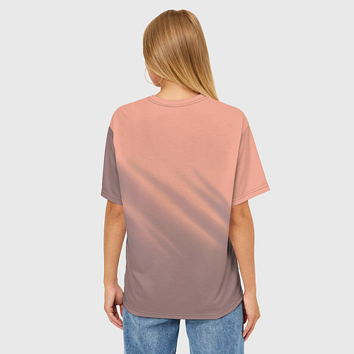 Женская футболка оверсайз Аниме Кот с загрузкой / 3D-принт – фото 4