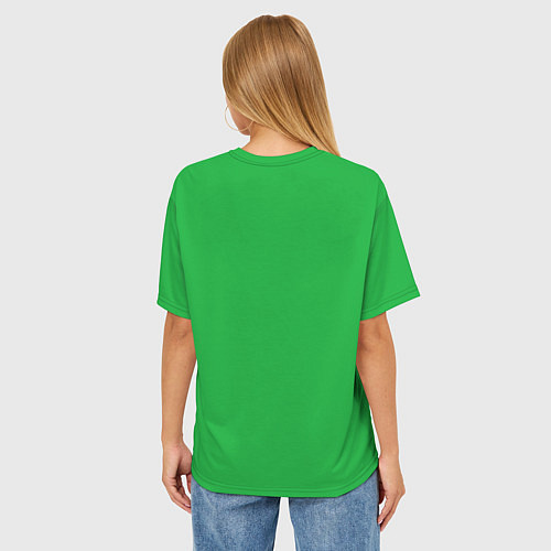 Женская футболка оверсайз Девушка с разноцветными волосами / 3D-принт – фото 4