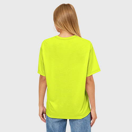Женская футболка оверсайз Lime Buddha / 3D-принт – фото 4