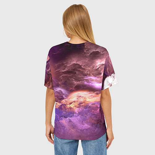 Женская футболка оверсайз Фиолетовое облако / 3D-принт – фото 4