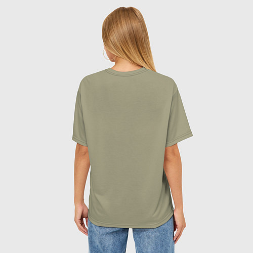 Женская футболка оверсайз Зеленый тренд без принта / 3D-принт – фото 4