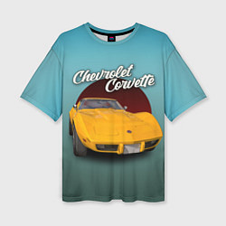 Футболка оверсайз женская Американский спорткар Chevrolet Corvette Stingray, цвет: 3D-принт
