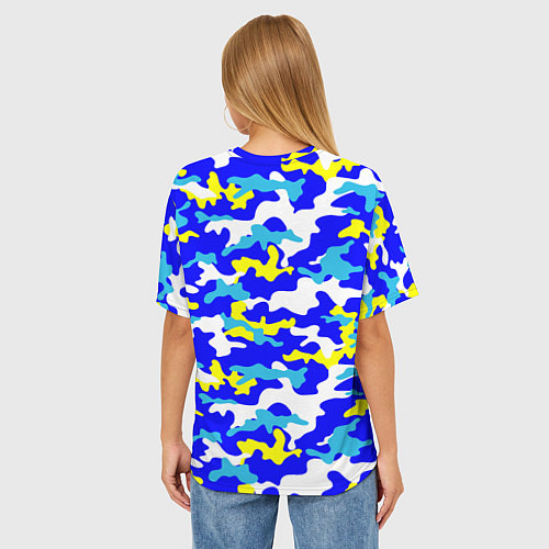 Женская футболка оверсайз Камуфляж летнее небо / 3D-принт – фото 4