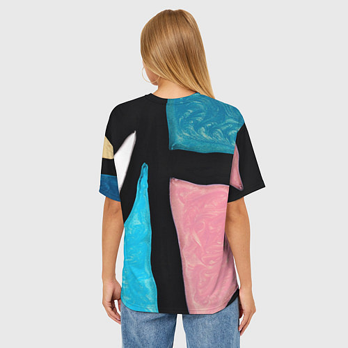 Женская футболка оверсайз Переливы красок / 3D-принт – фото 4