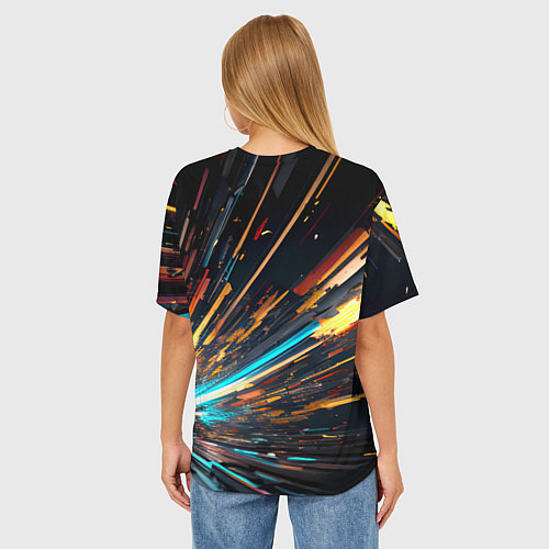 Женская футболка оверсайз Кубический взрыв / 3D-принт – фото 4