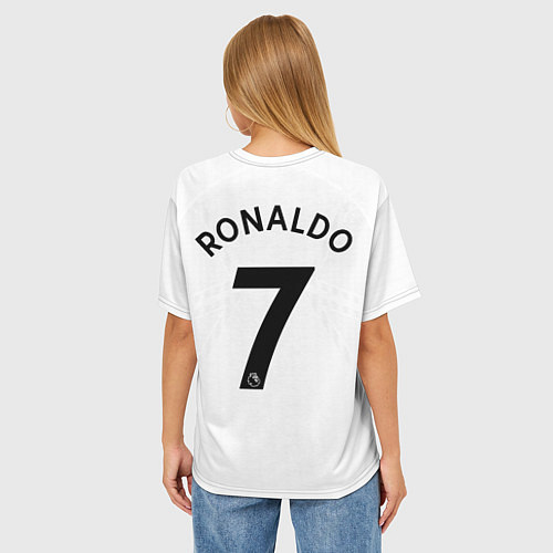 Женская футболка оверсайз Криштиану Роналду МЮ форма 2223 гостевая / 3D-принт – фото 4